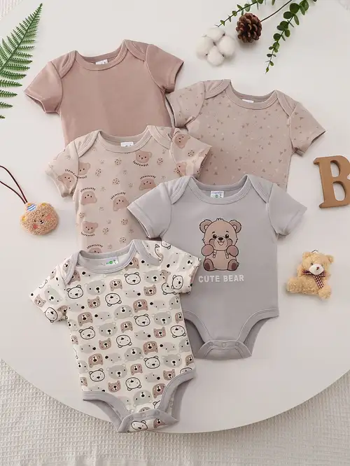 Gerber Rompertjes voor baby's, set van 8, voor jongens, thema vos, merk Onesies Gerber Rompertjes voor baby's, set van 8, voor jongens, thema vos, merk Onesies