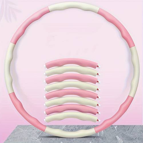 home fitness yoga exercise equipment pink and white two tone detachable pilates ring 8 section assembled hoop for waist and twisting exercises