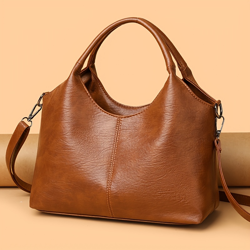 TEMU Women's Shoulder Bag, Exudes A Easy And Elegant Beauty. Soft Fabric Material, Natural Texture, . Large-capacity Main Pocket With Reasonable