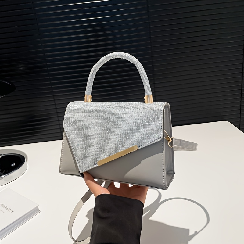 elegant black shoulder bag hardware chain strap Temu Pakistan