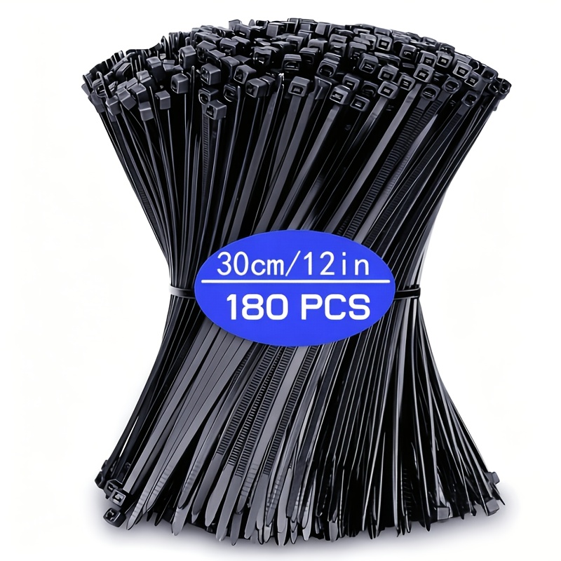 TEMU Heavy Duty Cable Pulling Rope - 180pcs, 12 Inch, 50.0 Lb Tensile Strength, Uv Resistant Nylon Wire Pulling Rope, Suitable For Indoor And Outdoor