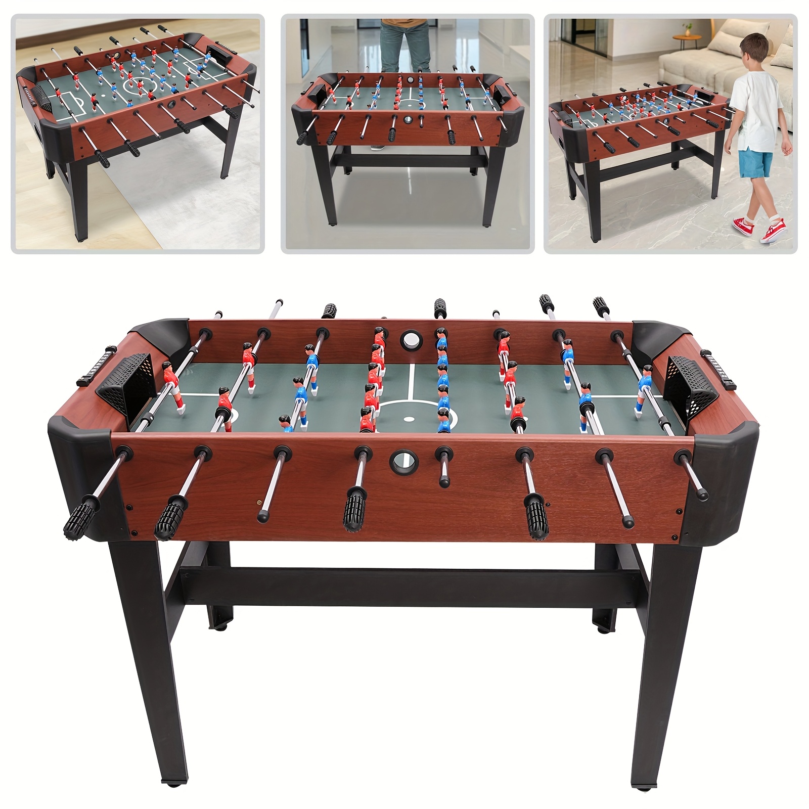 TEMU Table Foosball, Table Soccer Game Mini Football Table Soccer Wood Football Table Accessories For Family Night Parties Entertainment Portable