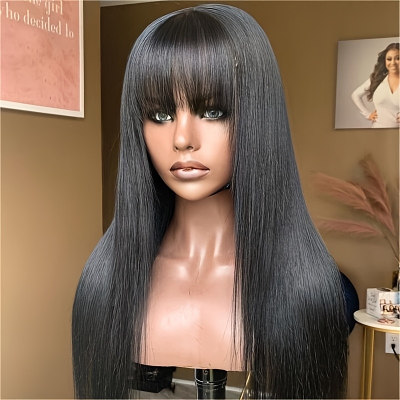 Layered Cut 2x4 Straight Human Hair Glueless Wigs Beginners Temu