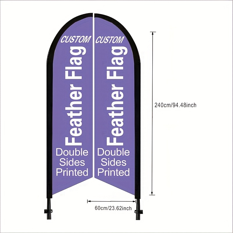 TEMU Personalized Image, E.g., Custom Double-sided Blade-shaped Outdoor Flag - Personalized Outdoor P-banner, Made Of Durable 110g Polyester Fabric