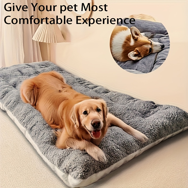 extra large plush dog bed sofa thick soft polyester pet mattress for small medium large dogs cats cushioned rectangular design with grid pattern   cozy furniture for indoor outdoor   furniture bed   furniture decorative pet item Product details 0