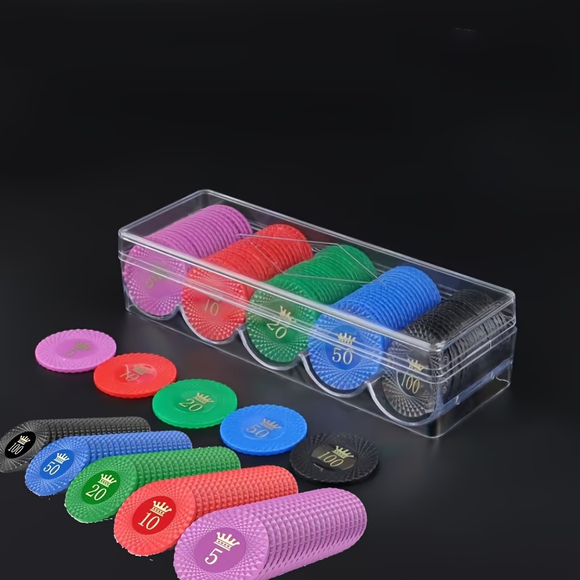 100pcs Numbered Poker Chips Set with Storage Box