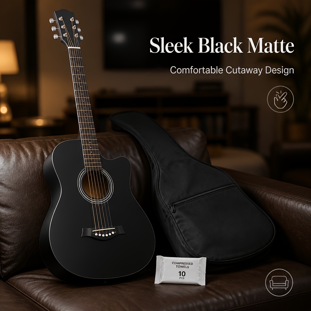 Beginner Acoustic Guitar 38 Inch Full Size with Smooth Fingerboard... product image 5