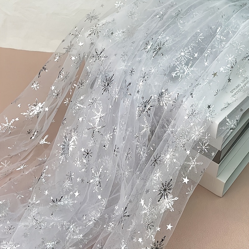 TEMU -dense en gaze argentée de neige, 150 cm de large et 1 yard de long, thermocollée, pour les décorations de fête faites à , les fonds, la
