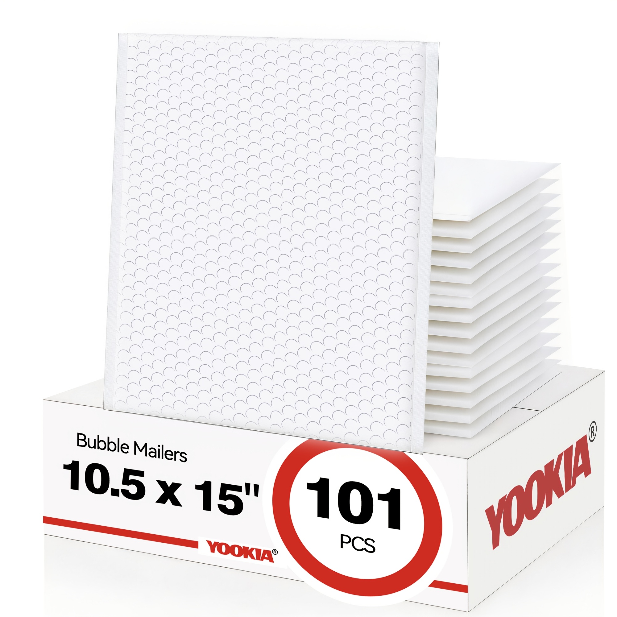 TEMU 101pack White Bubble Mailer Bags, Medium Size Offered In Dimensions, Packaging For Mailing, -resistant And, Self-adhesive, Ideal For Wrapping
