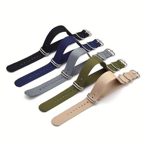 durable nylon watch strap in solid colors compatible with 18mm 20mm 22mm and 24mm sizes a disassembly tool