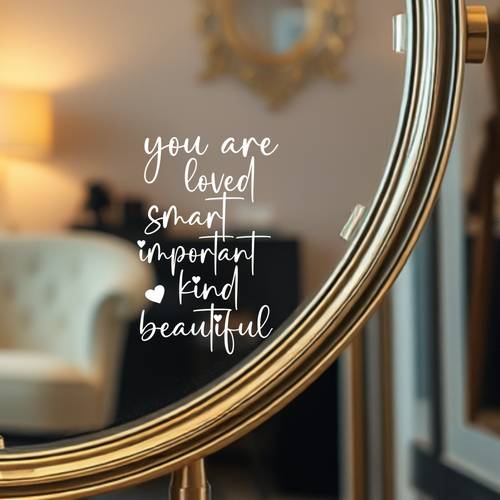 1pc smart important kind beautiful sticker motivational self love quote wall sticker for bathroom bedroom vanity positive affirmation vinyl decor gift for women valentines aesthetic decor