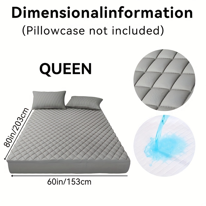 TEMU 1pc Cooling Soft Comfortable 100% Mattress Protector, Breathable Noiseless Mattress Pad Cover, Thickened Quilted Mattress Protector Layered