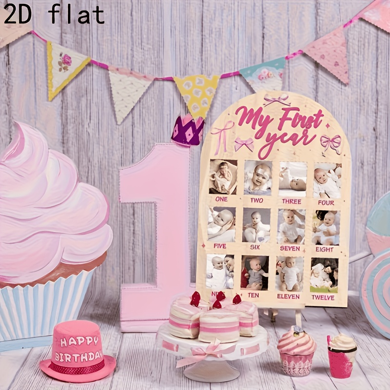 2d flat 2d flat strawberry theme wood first year photo wall 12 month keepsake gift 1st birthday decoration nursery art monthly frame set elegant gift for new parents strawberry party decor 2d flat