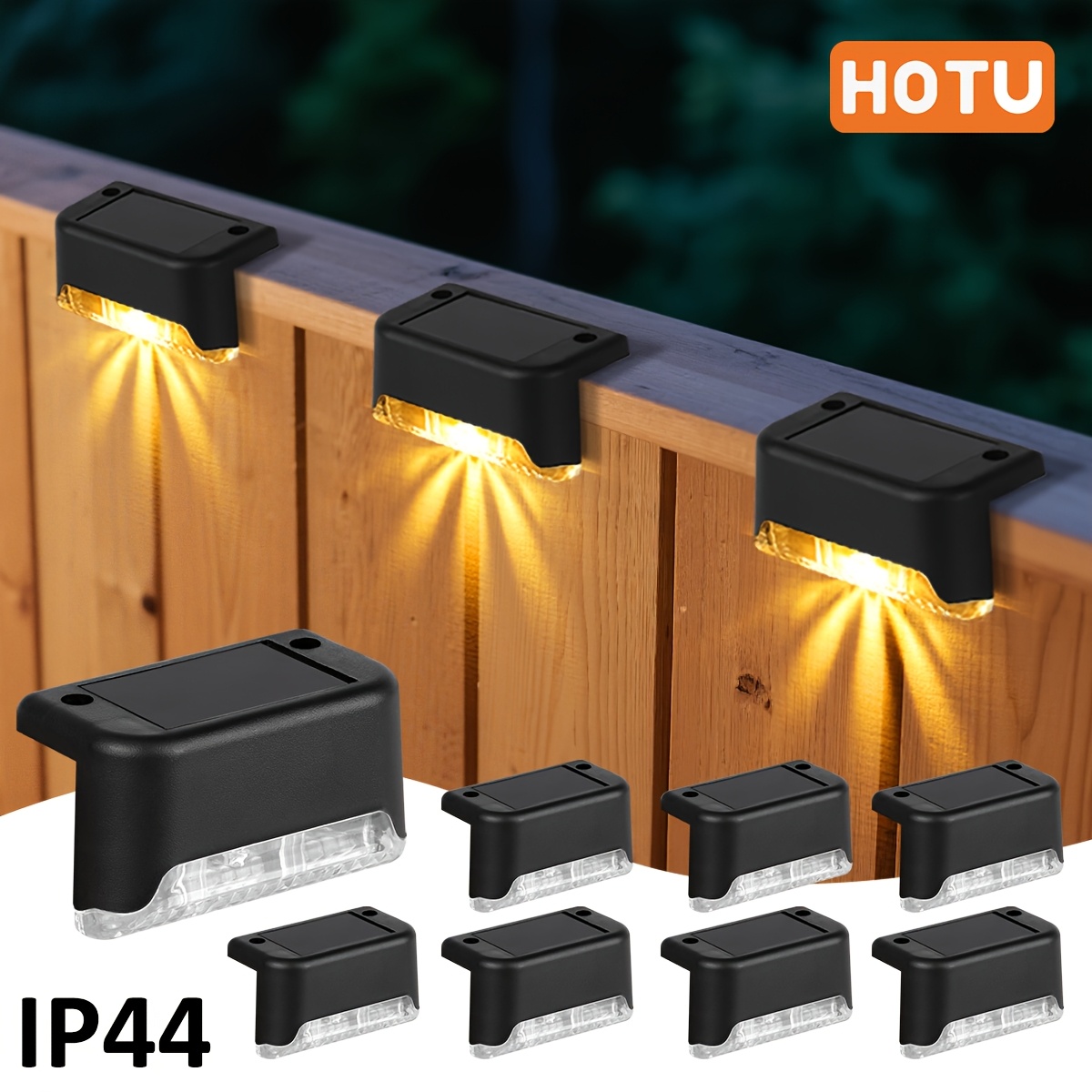 E-shop 7er-Set Solarbetriebene LED-Leuchten für den Außenbereich, geeignet für Zäune, Gärten, Treppen, Pfosten, Terrassen und Einfahrten. Ideal für