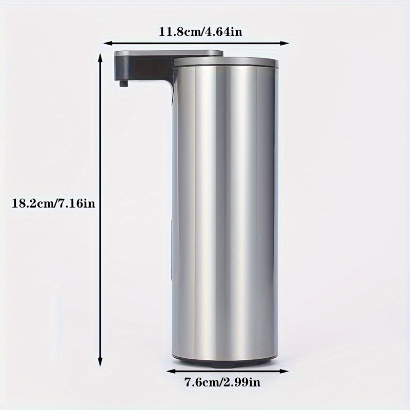 ultimate 2001 Stainless Steel Automatic Soap Dispenser with Infrared Sensor - Touchless Hygienic Design, No Press/No Touch Operation, Immediate Liquid Dispensing for Bathroom, Kitchen, Office - Battery Powered (AAA Not Included), Hand Soap Dispenser, Kitchen Sink Accessory, Modern Metallic Finish, Sleek Cylindrical Design, Durable Metallic Construction 14 2001 Stainless Steel Automatic Soap Dispenser with Infrared Sensor - Touchless Hygienic Design, No Press/No Touch Operation, Immediate Liquid Dispensing for Bathroom, Kitchen, Office - Battery Powered (AAA Not Included), Hand Soap Dispenser, Kitchen Sink Accessory, Modern Metallic Finish, Sleek Cylindrical Design, Durable Metallic Construction