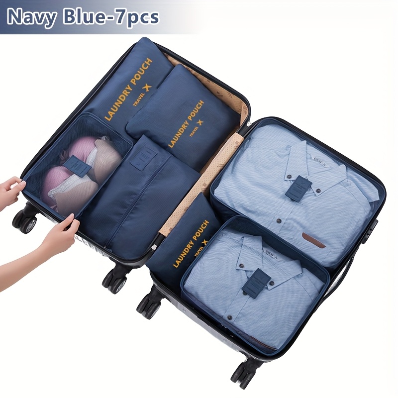 TEMU 7pcs/12pcs Packing Cubes For Suitcases Travel Luggage Packing Organizers,travel Accessories Essentials Luggage Organizer With