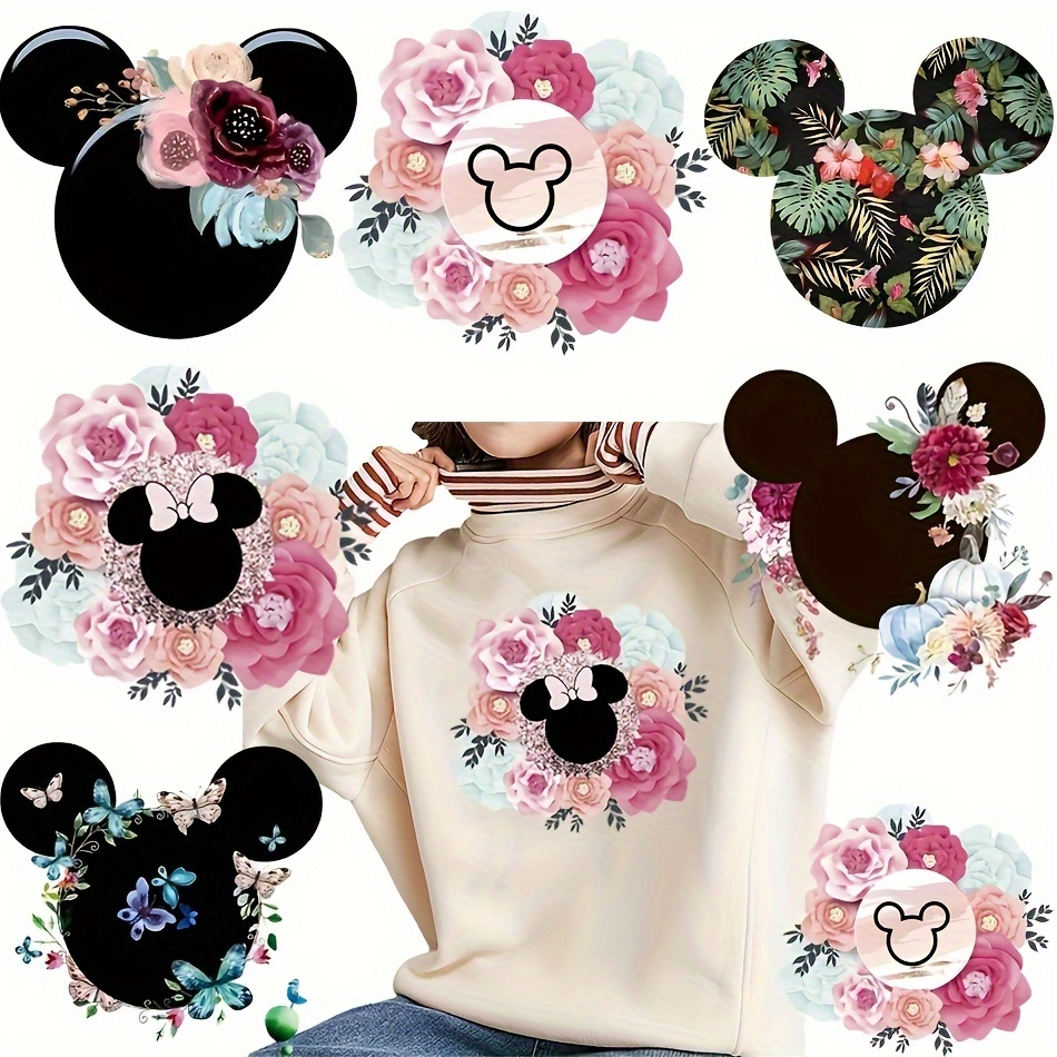 

3/6pcs Vibrant Cartoon Heat Transfer Stickers - Diy Iron-on Patches For Clothing & Bags - Washable, Reusable, Design - A Fun Twist To Your Style!