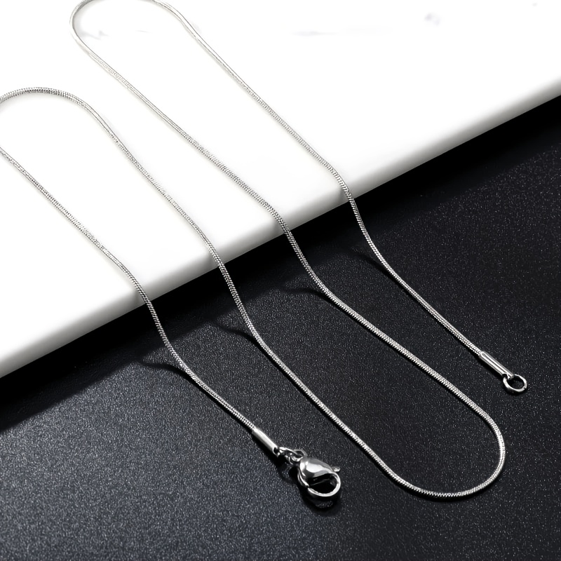 Unisex 1mm Round Snake Bone Chain Necklace, Woven Texture