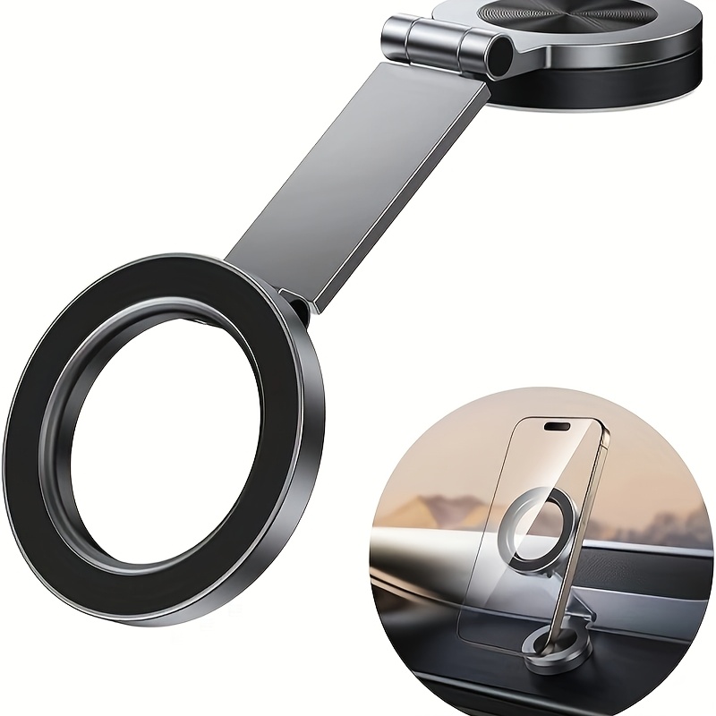 Image of 2pcs, Compatible With Car Mount - [360° Rotation] Car Magnetic Phone Holder, Adjustable Metal Arm, Car Dashboard Magnet Phone Holder, Suitable For All Phones