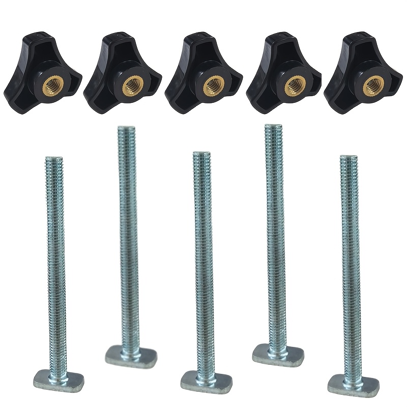 TEMU 5pcs 10pcs Woodworking Clamp Fixing Kit Triangular Hand Screw Knob T- Set 19 Slots Workbench Table Saw Electric Router Backplate Universal