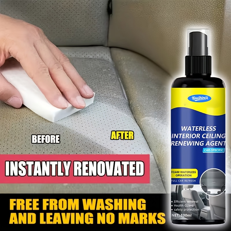 TEMU 100ml Car Interior Cleaner | Seat Polishing Care, Stain Removal, Roof Refurbishment, Interior Cleaning Tool, Making The Car Interior Look Brand New