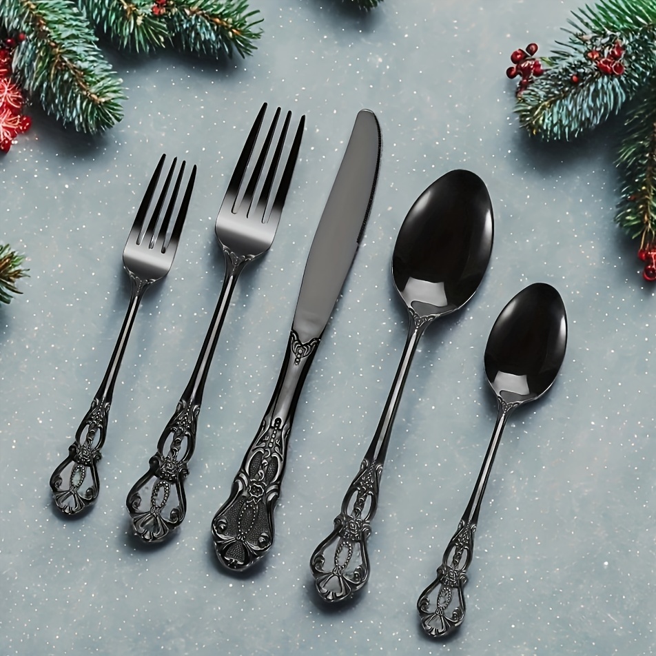 

Silverware Set, 30 Silverware Set For 6, Steel Flatware Set Includes Forks And Knives, Dishwasher Safe