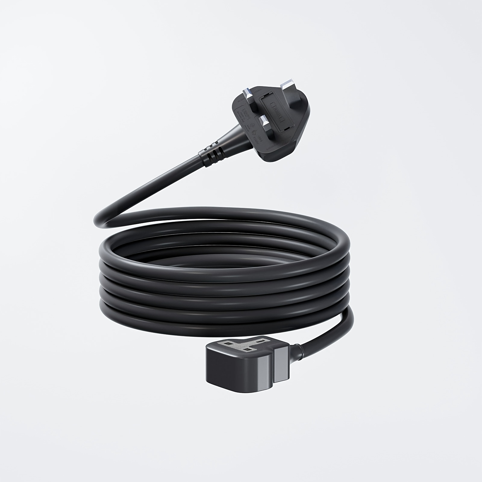 TEMU 1m, 5m, 10m, 15m, 20m Single Socket Extension Cord With 13a Fuse, 13a 3250w Heavy Duty Cable Extension Cord, Black, Single Plug Extension Cord