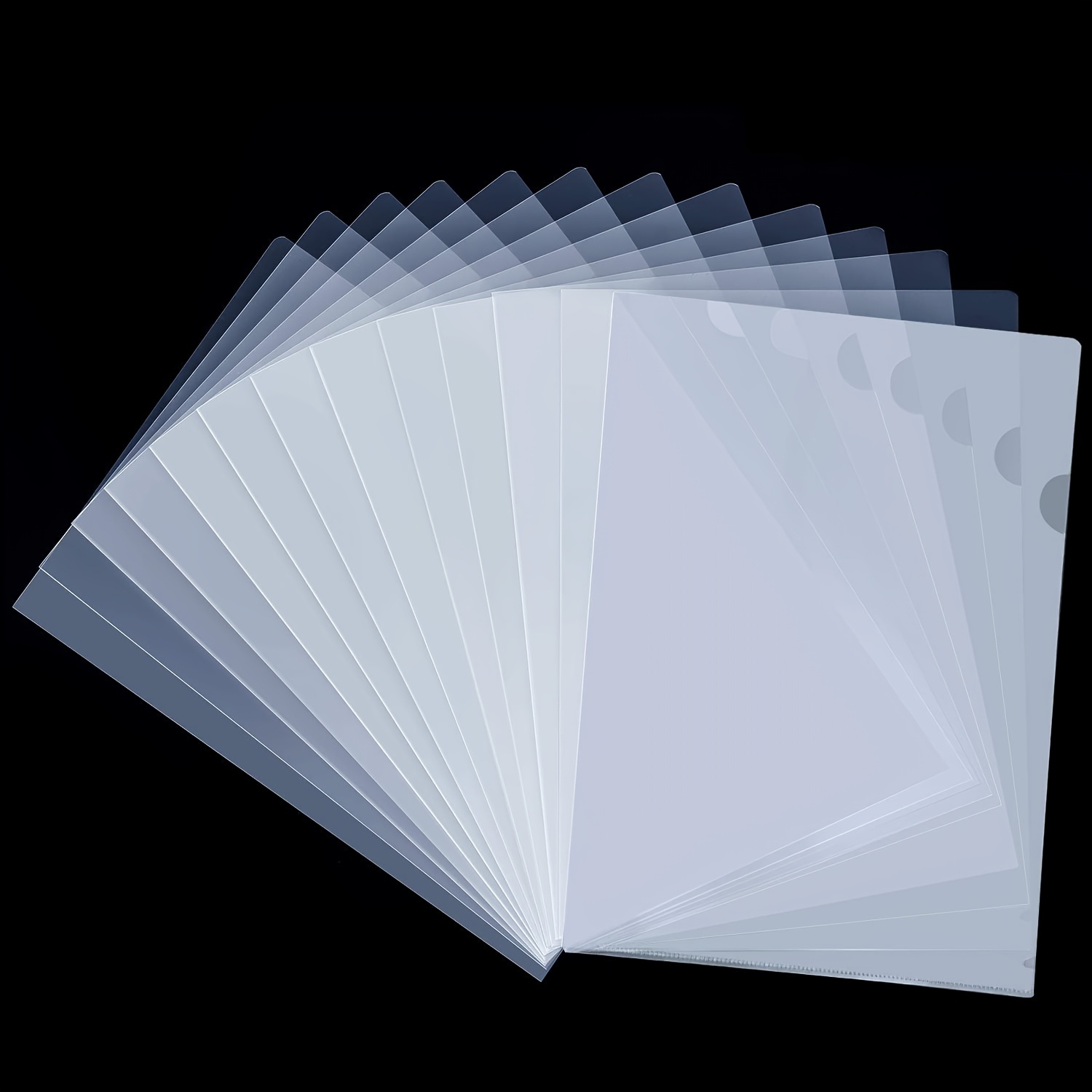 

30-50pcs(12.05*8.5in) Transparent L-shaped Folder And A4 Document Folder # Plastic Folder # File Set # Plastic Envelope Folder # Single Piece Folder L-shaped Folder # Transparent Folder