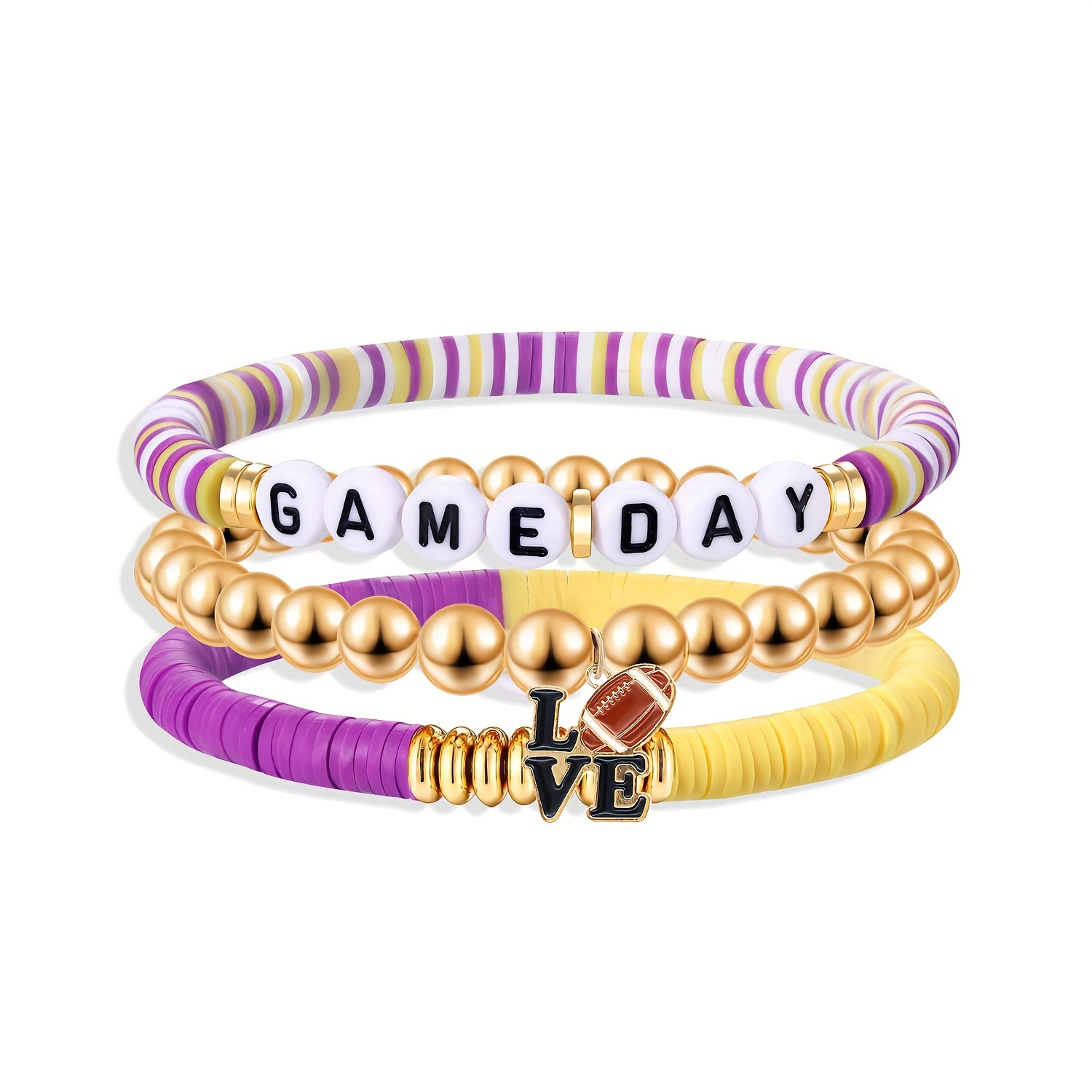 

3pcs Bracelet Bracelet Party Decoration Jewellery Team Cheerleader Bracelet Birthday Christmas Holiday Gift Fashion Soft Ceramic Bracelet Adjustable