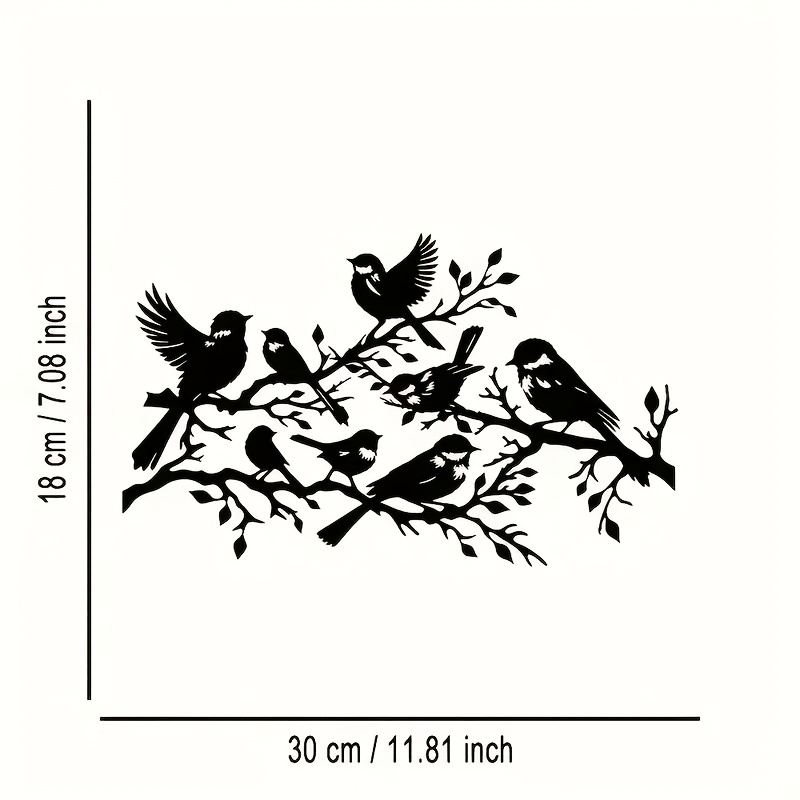 Image of An Metal Wall Decoration Featuring Birds And Branches: Perfect For Offices, Homes, Kitchens, Patios, Etc. - A Design