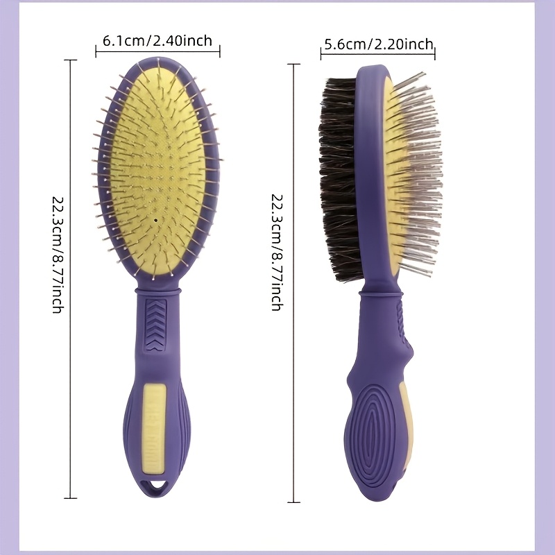 dual sided pet grooming brush abs material for dogs cat fur dog hair removal massaging comb for knots and shedding no battery required Product details 1