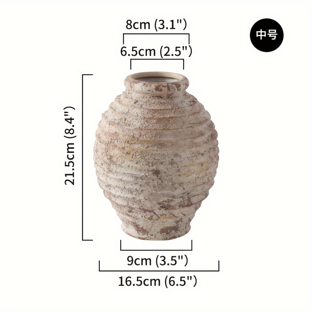 Rustic Vintage-style Ceramic Vase, Home Decor Piece, Handcrafted With A Vintage Finish.
