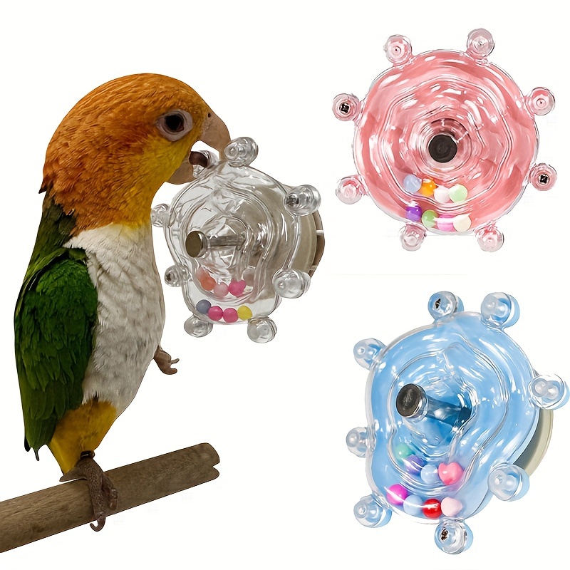 

1pc Bird Parrot Colorful Turnable Toy, Macaws Pearl Spinner Foraging Hanging Toy, Cockatiels Parakeets Fun Boredom Relief Chewing Toy