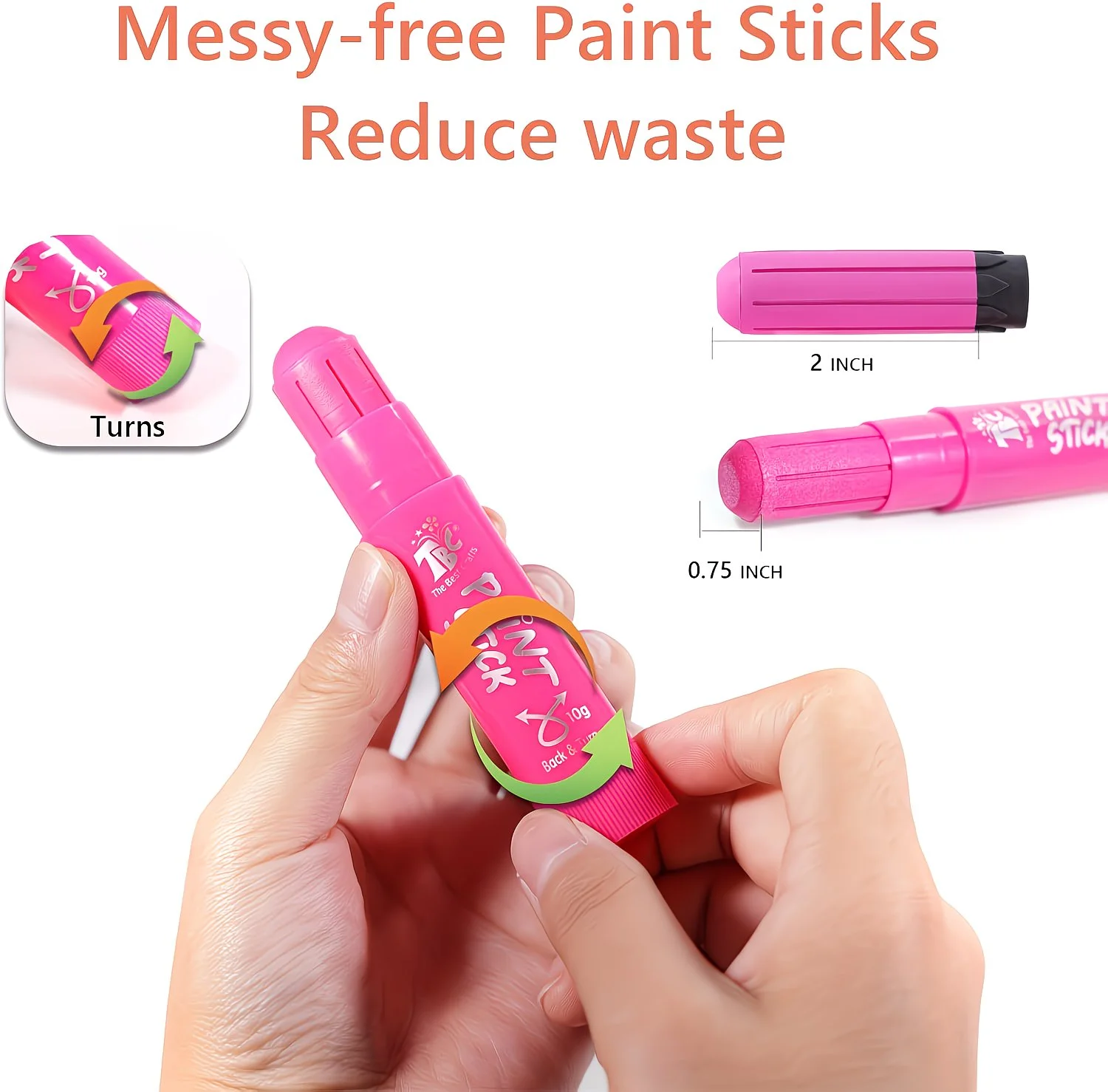 12-Pack Washable Tempera Paint Sticks for Kids & Students – detail 1