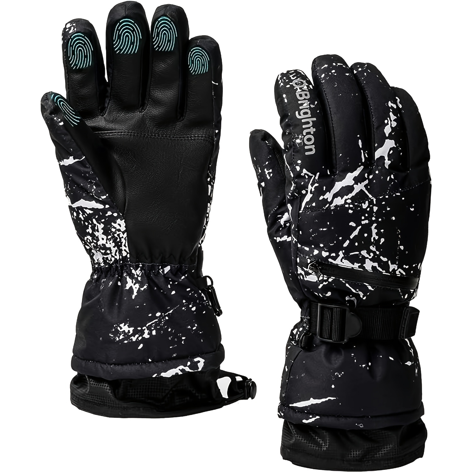 

Men's & Women's Ski Gloves, Waterproof Insulated Warm Touchscreen, Knit Fabric Fur, With Wrist Guards, Machine Washable Drawstring Closure For Snowboard Snowmobile Outdoor Gloves