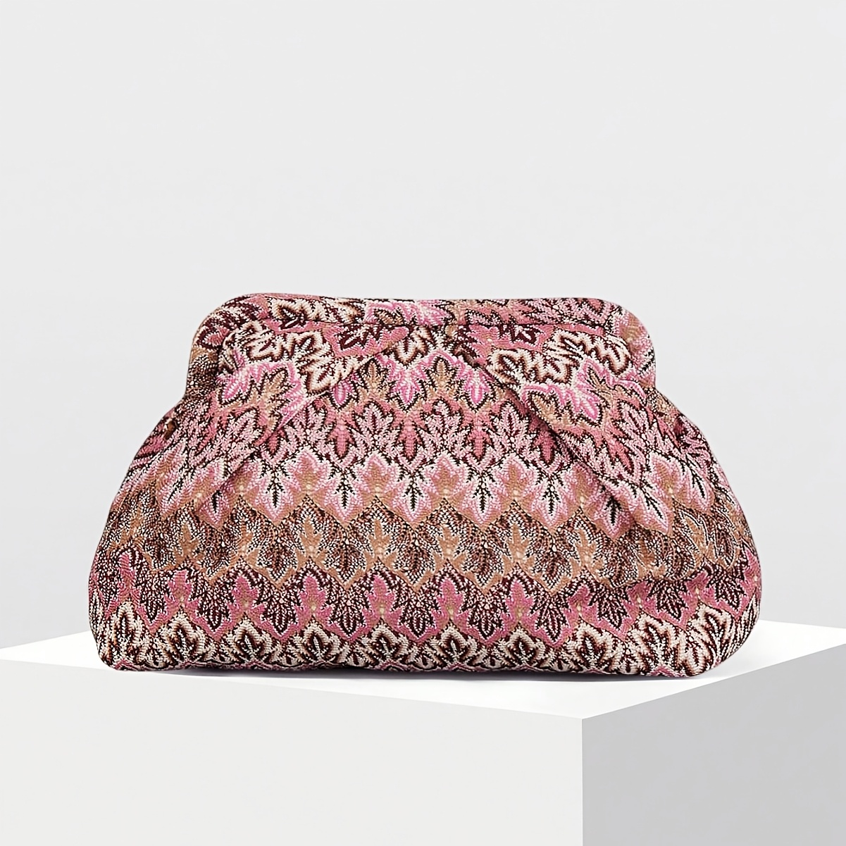 TEMU Gbok Women's Moroccan Clutch Bag - Elegant -shaped Handbag With Striped Suitable For Parties, Weddings, Beach, Multicolor, Winged Lid Closure,