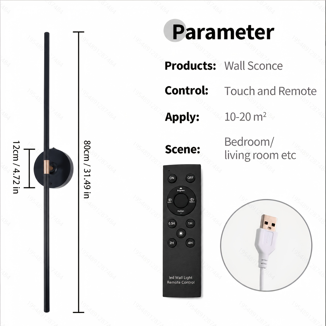 360° Rotating Wireless Wall Light with Rechargeable Battery