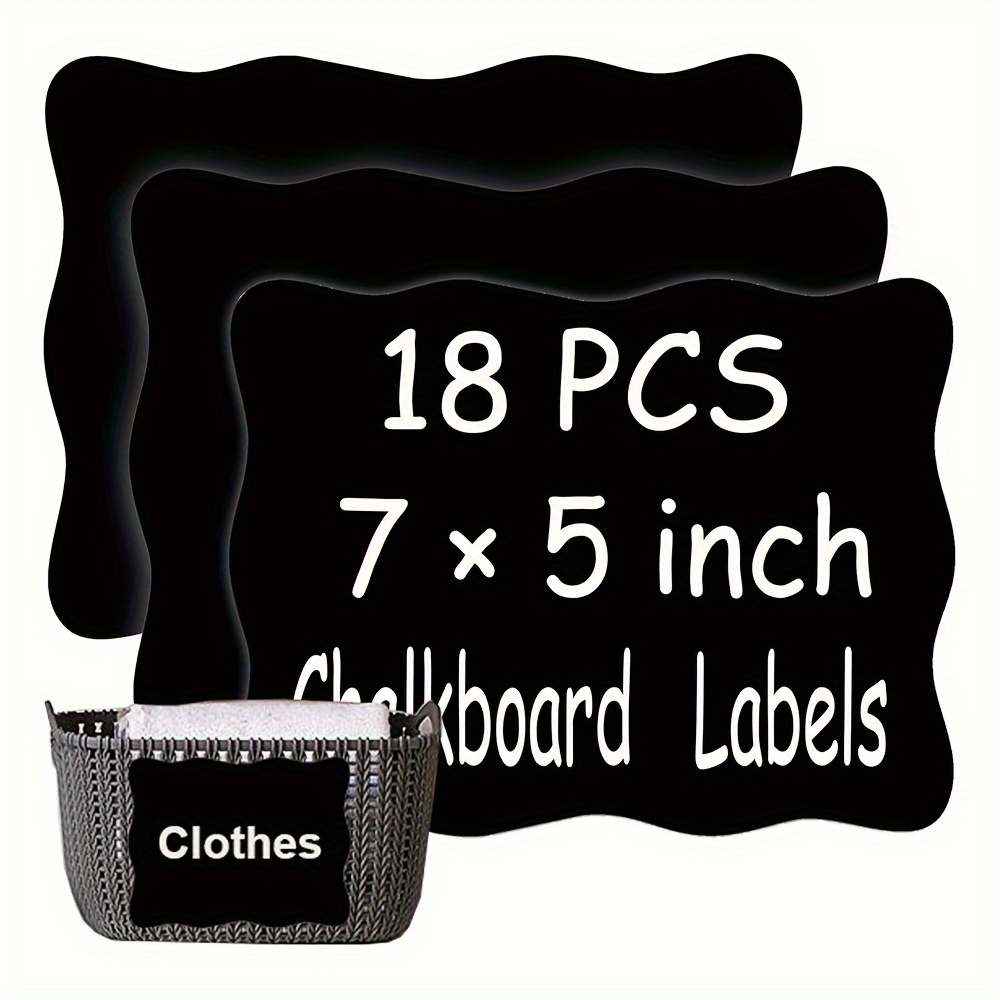 

18 Labels - Erasable & For Organizing , , And - Reusable Rectangular Adhesive Decals, 7x5