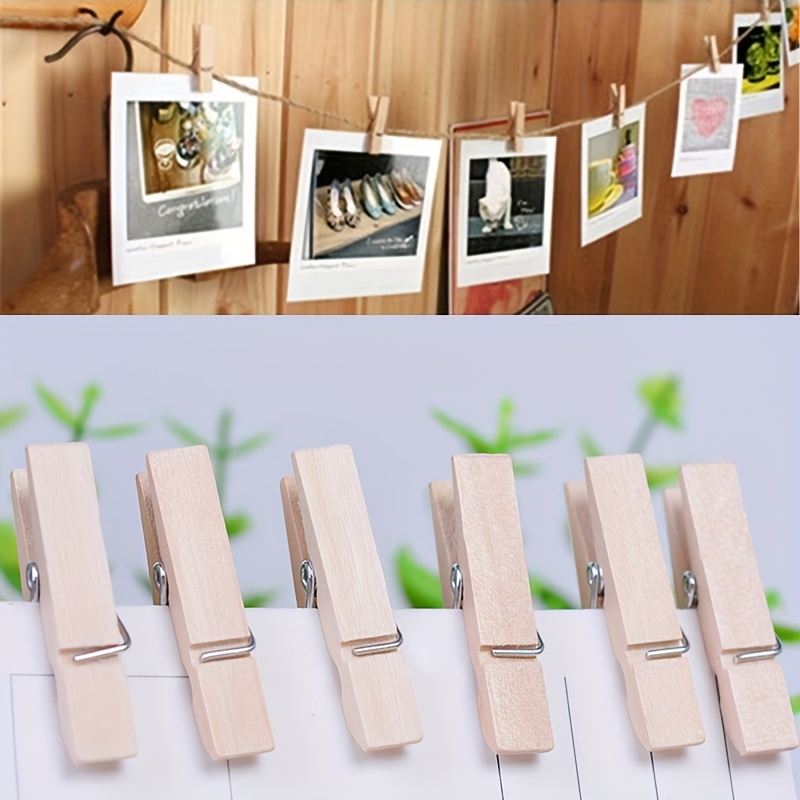 

50 X Mini 2.5cm/0.98in Small Clothespin Natural/ Wood Miniature Clip Art Crafts