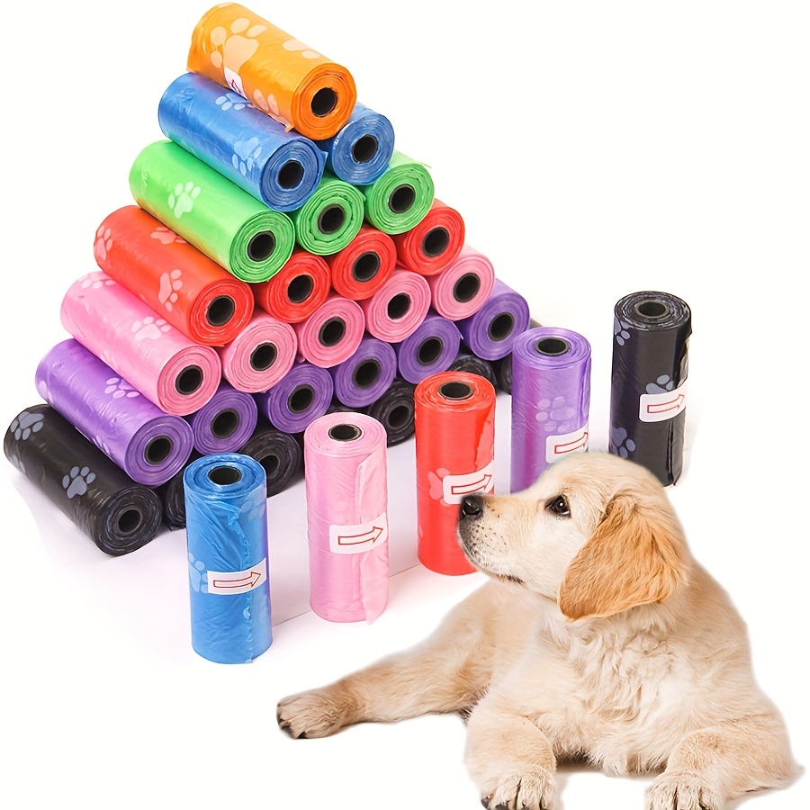super sturdy leak resistant dog   bags   with convenient tear off tabs and cute paw print patterns   everyday strolls with your puppies and kittens leak resistant   with waste disposal systems tough dog waste bag