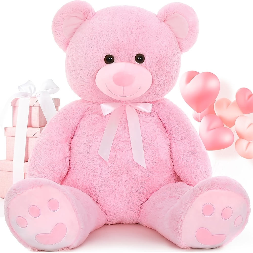 Image of Morismos 5ft Bear Stuffed Animal, Large Stuffed Bear With Footprints, Teddy Bear Plush Gifts For Wife, Girlfriend, Women On Valentine, Christmas, Birthday
