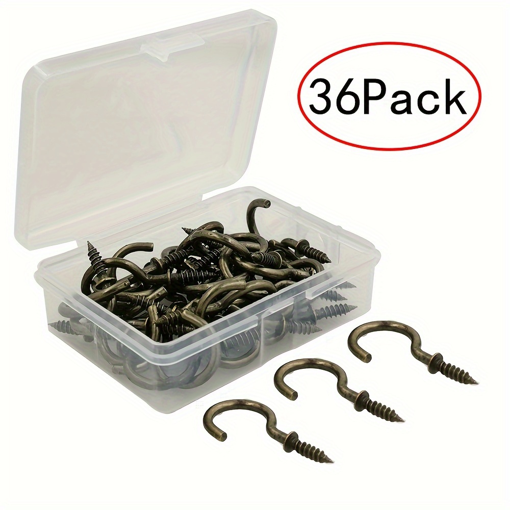 Image of A Set Of 36 7/8-inch Mug Hooks, Large Screw-in Hooks, 7/8" Ceiling Decor Hooks, Christmas Light And Plant Hooks, Curtain Tie Hooks, For Indoor And Outdoor Use