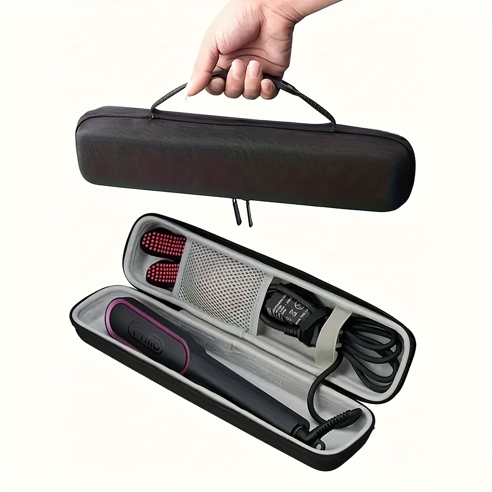 TEMU 1-pack Durable Eva Travel Case For Hair Straighteners & Curlers - Waterproof & Drop-proof Protective Storage Organizer With Cable & Accessory