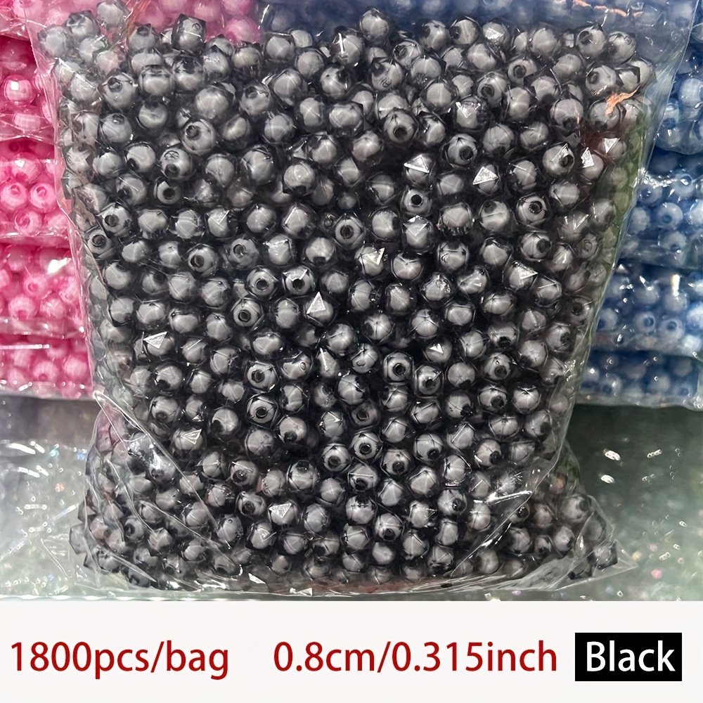 TEMU 1800 pièces de perles de mode en acrylique de 8 mm, perles pour et le tissage DIY