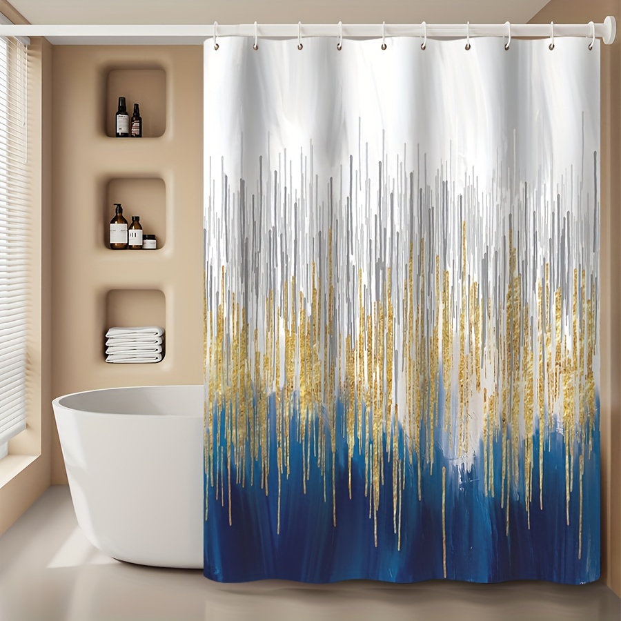 

1pcs Marble Pattern Shower Curtain, Modern And Stylishhome Bathroom Shower Curtain, Bathtub Partition Curtains Including 12 Free Hooks, Family Bathroom Decoration, 70.2in*70.2in