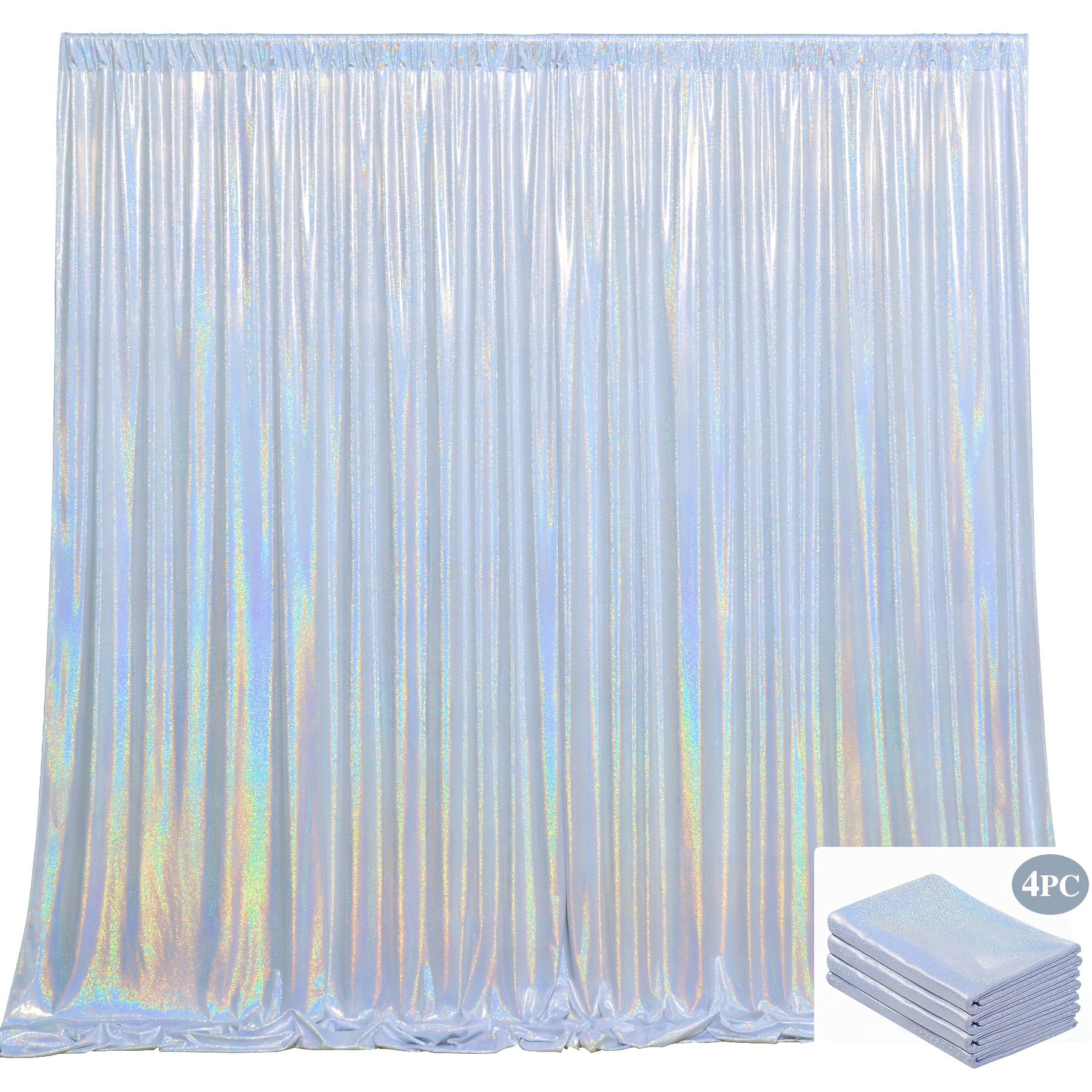 Image of 4 Panels 10x5ft Metallic Backdrop Background Cloth, High Fabric Wrinkle-resistant Shiny Fabric, Photography Backdrop, Photo Booth Props Decoration For Wedding, Party, Birthday, Event Background Decor