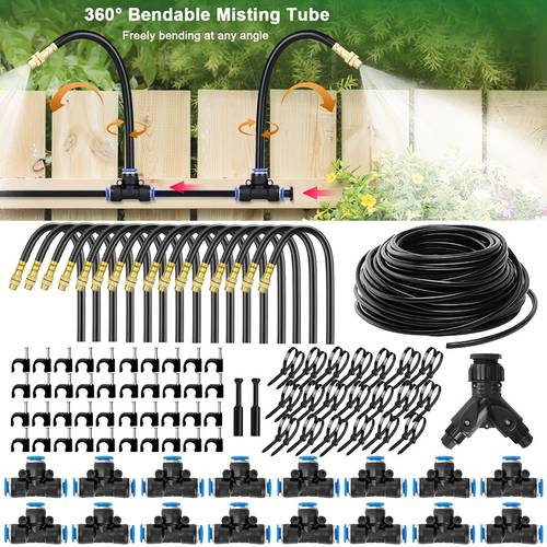 116pcs of garden micro drip irrigation watering controller plant flower cooling brass spray 360 adjustable spray nozzle flexible spray head 4 7mm quick connection design suitable for gardens raised flower beds lawns greenhouses