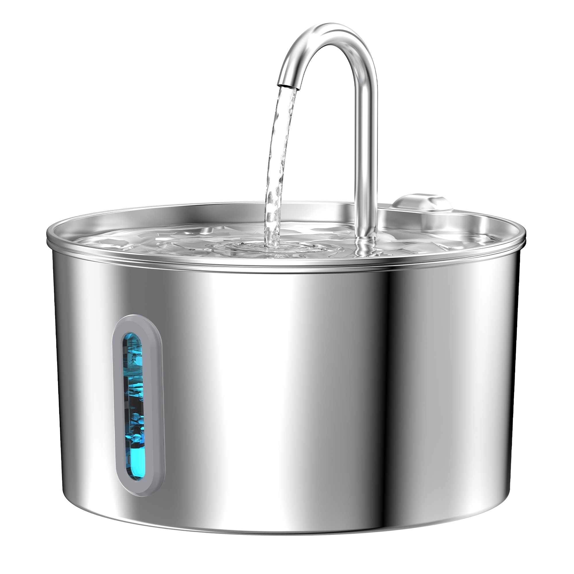 Stainless Steel Cat Water Fountain, 2.2l Automatic Pet Drinking Fountain, Indoor Metal Dog Water Dispenser With Filter, Circulating Water Feeder For