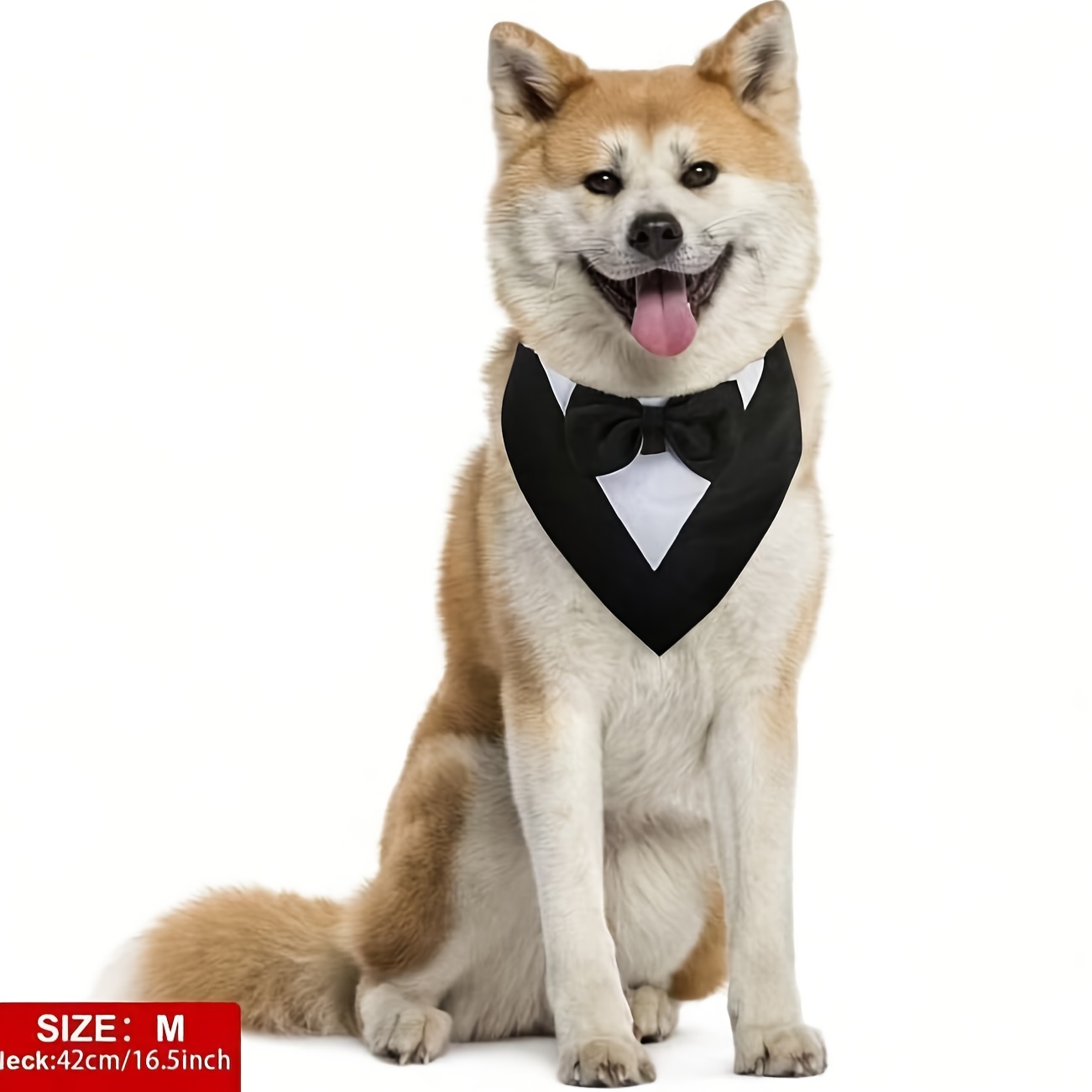 TEMU 1pc Dog Tuxedo, Formal Dog Wedding Bandana, Dog Collar With Bow Tie, Dog Birthday Outfit, Adjustable Tuxedo Dog Wedding Suit, Dress, Dog Birthday Dress, Adjustable Pet Dog Valentine's Day Costume