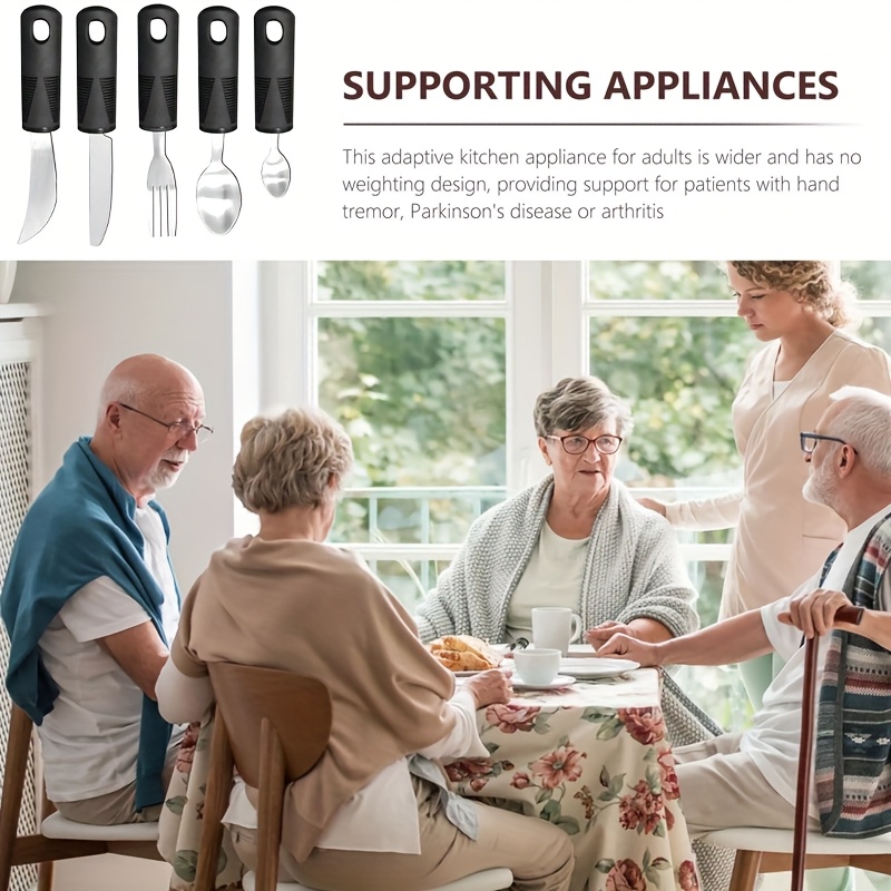5pcs Disability Cutlery Set Arthritis Easy Grip Large Handled Elderly Disabled